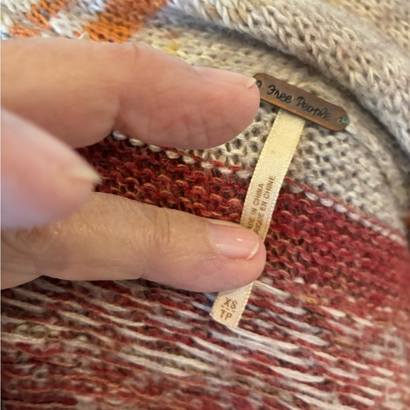 Free People Red and Orange Striped Cardigan - Picture 6 of 6
